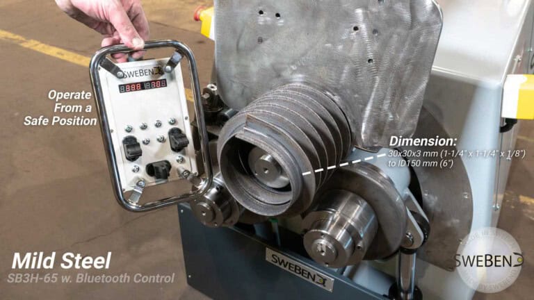 Angle bar spiralling:Flange Forming for Haltom Industries - SB3H-65 - Section Bending by SweBend SB3H-65-10-w-Graphics(LQ)